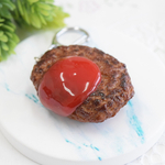 食品サンプル ハンバーグ(ケチャップ) キーホルダー