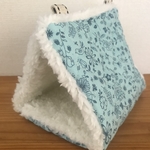 手作りバードテント 水色 ボア