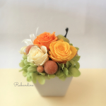 プリザーブドフラワー　orange&yellow ビタミンカラーのアレンジ　母の日ギフト　