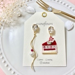 ⁂クリア⁂春を呼ぶベリームースの刺繍ピアス