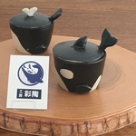 シャチのシュガーポット（尾びれのスプーン付き）しゃち　鯱　プレゼント