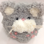 モコモコ ねこちゃんポーチ(グレー)