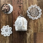 ＊大人可愛い＊ゆらり♡ふんわりスカラップ刺繍レースのがま口ポーチ＊