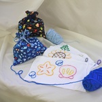 巾着2個　刺繍雑巾3枚　お得セット