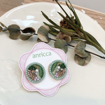 ビーズ刺繍ピアス..森の夕暮れ