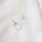 【YO様専用】White Petal Pierce＆Charm（淡水パール×ラリマー）