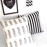 2枚組Litlle animalsとストライプのクッションカバーセット