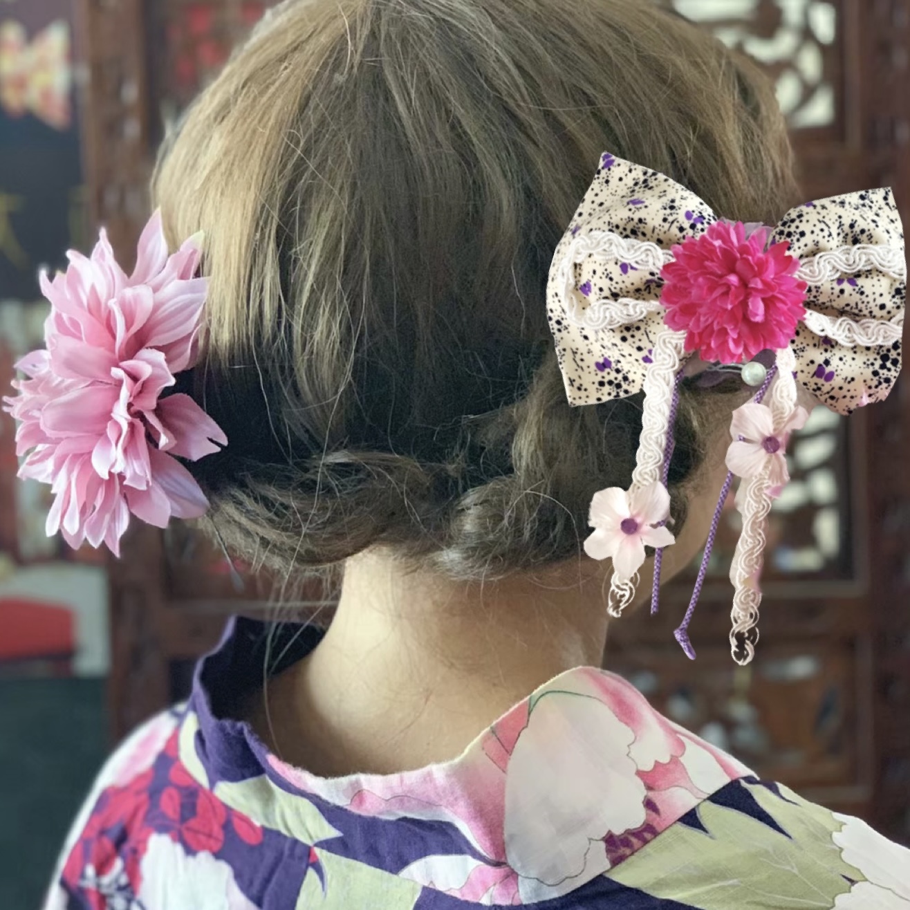 ブローチ◇象牙調 /大振り / バラ◇アイボリー 大正ロマン 帯留 根付