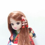 赤×ピンク【オビツ11・リカちゃんサイズ】下がり付き