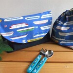 新幹線＊濃い青☆お弁当入れ＆コップ袋（ｓ）セット