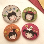 naominne様専用　似顔絵フェルトバッジお名前入れます