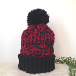 玉編みハートのニット帽