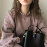 モデル着用/人気/シンプルゴールドフープネジバネイヤリング/シンプル/ゴールド