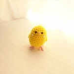 セキセイインコのあみぐるみ（ルチノー）