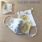 収納袋付◆LAURA ASHLEY ノーズワイヤー入り立体布マスク クラリッサ イエロー