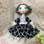 夢実ちゃんドール　青い目の女の子　布人形　人形　モノトーン　布ドール　ドール