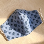 ワイヤー付き　ダンガリー　ネイビー柄　