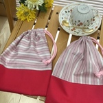 【新】マーガレットの巾着❤️携帯、お財布、歯ブラシ、コップ袋、小物入れに