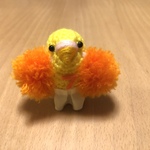 チアダン♡応援セキセイインコちゃん（ルチノー・オレンジポンポン）