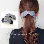 バナナクリップ アーチ型 【hickory denim ribbon♡】
