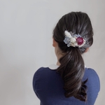 水彩カラーのドライフラワーヘアクリップ
