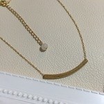 バーネックレス🌙ゴールドカラー。アジャスター➕ムーンストーンのおまけ付き。パイプネックレス 天然石