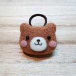 くまのキッズ用ヘアゴム （茶色）　厚さ約0.7cm