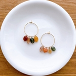 天然石ルチルクォーツ✧フープピアス