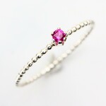 【silver925】 2ｍｍ　ルビー　1.2ｍｍつぶつぶタイプ／アレルギー対応・ピンキーリング・ドット