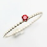 【silver925】 2ｍｍ　ガーネット　1.2ｍｍつぶつぶタイプ／アレルギー対応・ピンキーリング・ドット