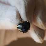 ブラックサファイア１０（ハート）　S925:18GPペンダントトップ❀