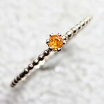 【silver925】 2ｍｍ　シトリン　1.2ｍｍつぶつぶタイプ／アレルギー対応・ピンキーリング・ドット