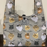 エコバッグ・コンビニサイズ☆撥水加工生地/猫柄・毛長cat