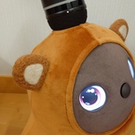 丸耳ブローチ　キャメル×クリーム