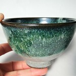 【再販】きれいな青緑色の飯茶碗