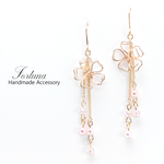 揺れる重ね花(407) ピアス/イヤリング/ノンホールピアス/樹脂ピアス