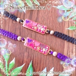 ❤️ご縁出品❤️スクエアワックスコードブレスレット❤️lovelyハートversion💕