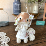 ＊ふんわり春のサクラソウうさぎ＊ホーランドロップ＊羊毛フェルト＊