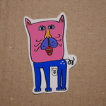 中くらいのステッカー『宇宙ねこ』