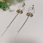 silver&gold ロングピアス/イヤリング