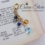 №20507【天然石、チャーム】チャンスを引き寄せる高品質スカイブルートパーズ　マスクチャーム