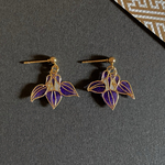花札　菖蒲のピアス
