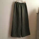 ヴィンテージ加工リネンで作ったワイドパンツ