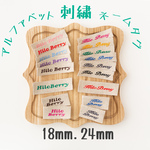 ［アルファベット］名入れ刺繍　ネームタグ　5枚セット