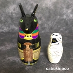 アヌビス神(アマビエ)とミイラ　2個組マトリョーシカ