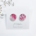  【No.3】華びら アルコールインクアート ピアス・イヤリング 【15mm】