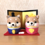 雛人形(柴犬だるま、赤柴)
