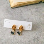 ヒョウ柄×フレンチブルドッグのピアス＊1点のみ＊