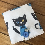 BOXティッシュ携帯ケース（ねこ・ブルー）
