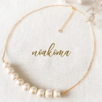 再販＊formal＊Kyska cotton pearl - ハーフネックレス ＊ 入園式 入学式 卒園式 卒業式 フォーマル パール セレモニー 結婚式 パーティー お呼ばれ アクセサリー ベージュ